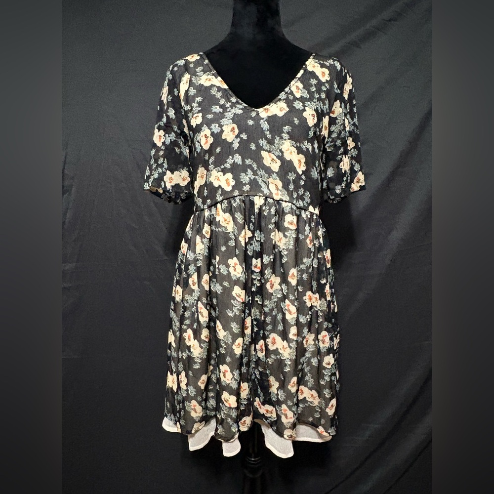 Top shop Y2K 90’s style Floral Black Dress